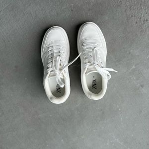 Zara women’s platform white sneakers